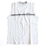 FIRST DOWN(ファーストダウン)Ｗクループリントランクル 天竺 タンクトップ ノースリーブ tank top 夏トップス インナー カジュアル メンズファッション シンプル 清涼感 爽やか デイリー レイヤード 着回し メンズ